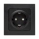 Стокгольм Механизм Розетки 1-местной с/з 16А винтовые клеммы черный с защ. штор. EKF PROxima
