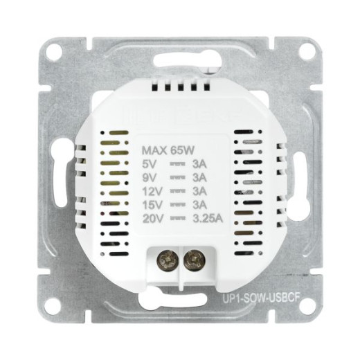 Механизм розетки USB-С, быстрая, белый Эпика EKF