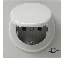 Gira S-Color Серый Розетка с/з, с крышкой