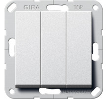 Gira S-55 Алюминий Выключатель Британский стандарт 3-х клавишный, вкл/откл.