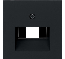 Gira S-55 Черная Накладка для соединительной розетки UAE/IAE (ISDN) и компьютерной розетки без поля для надписи