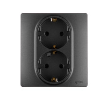 Legrand/Daccord INSPIRIA Антрацит Розетка 2X2К+З шт.