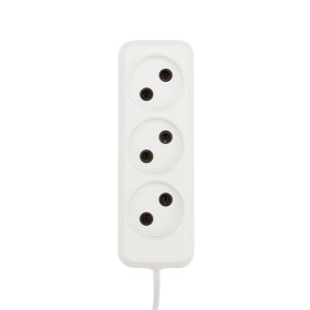 REXANT Удлинитель 3 гнезда, 5 м, 2х0.75 мм², б/з, белый (Сделано в России).
