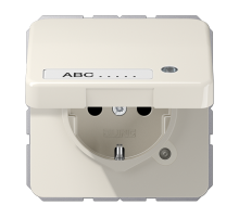 JUNG SCHUKO-розетка с крышкой, слоновая кость