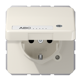 JUNG SCHUKO-розетка с крышкой, слоновая кость