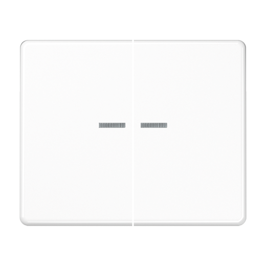 Клавиши для сдвоенного выключателя с подсветкой, белые