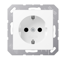 JUNG A Flow/A 550 Белый матовый Розетка  16A 250V, винтовой зажим, SCHUKO