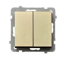 Ospel Sonata Шампанский золотой Выключатель кнопочный 2-ой, без рамки