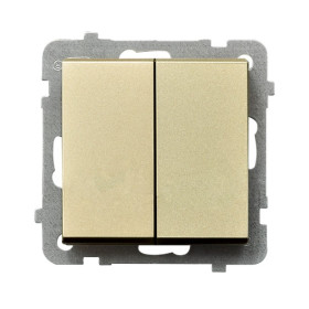 Ospel Sonata Шампанский золотой Выключатель кнопочный 2-ой, без рамки