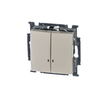 ABB BJB Basic 55 Беж Выключатель 2-клавишный с подсветкой