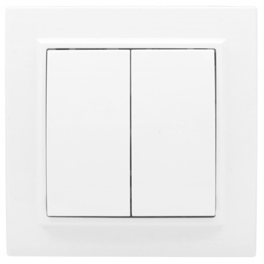 Минск Выключатель 2-клавишный СП,10А, белый EKF Basic