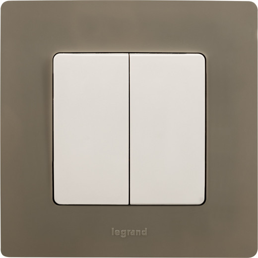 Выключатель двухклавишный - Legrand Etika - 10А 250В безвинтовые зажимы - белый