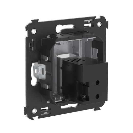 USB 2.0 розетка одинарная в стену, тип А-А, Avanti, закаленная сталь