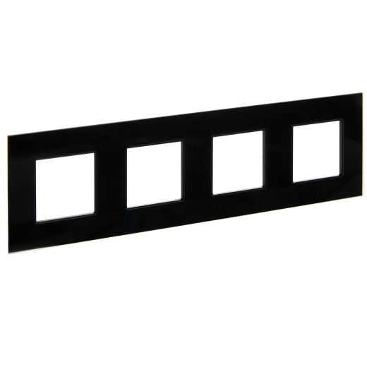 SKANDY Рамка 4-мест. SK-F24Bl стекло черн. IEK