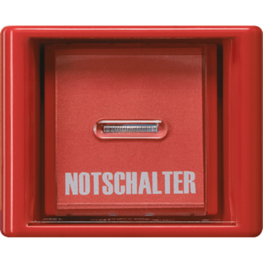 Клавиша с прозрачной крышкой для всех встраиваемых выключателей и кнопок, красная