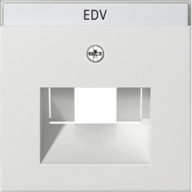 Gira S-55 Бел глянц Накладка розетки UAE для подкл. средств связи с полем для надписи