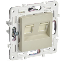 IEK SKANDY Бежевый Розетка компьютерная двойная RJ45 кат.6 SK-K04B