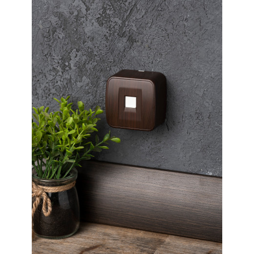 Розетка RJ-45 1-местная ОП Минск, 1А, 120В, тёмное дерево EKF