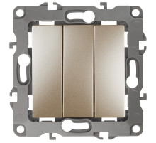 ЭРА 12-1107-04 Выключатель тройной, 10АХ-250В, IP20, Эра12, шампань (10/100/3200)