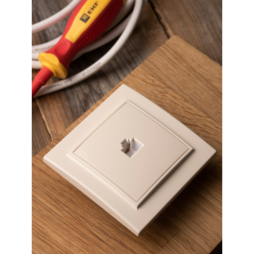 Минск Розетка RJ-45 2-местная СП бежевая EKF