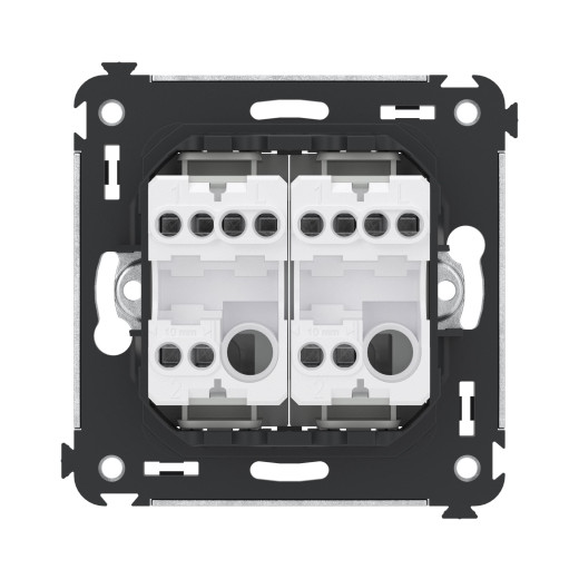 Переключатель двухклавишный в стену, Avanti, белое облако