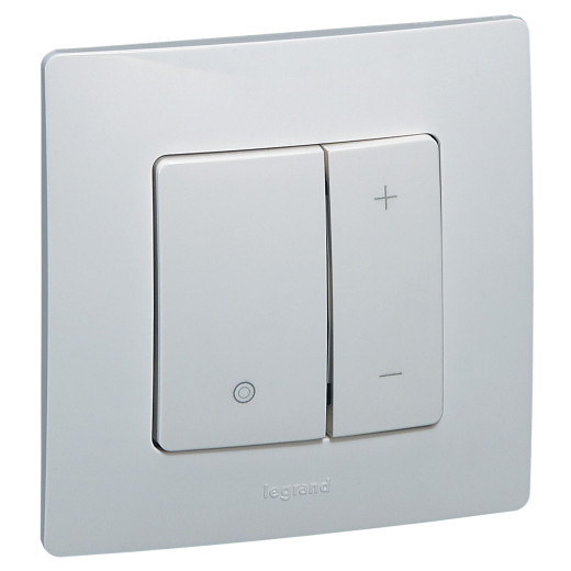 Диммер нажимной универсальный LED - Legrand Etika - 400Вт без нейтрали - алюминий