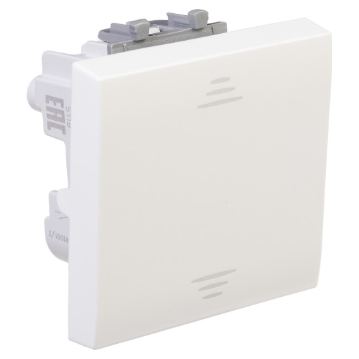 Выключатель одноклавишный модульный, Avanti, белое облако, 2 модуля