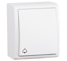 Simon 15 Aqua Белый Выключатель 1-клавишный кнопочный с символом 