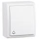Simon15 Aqua Белый Выключатель 1-клавишный кнопочный с символом 