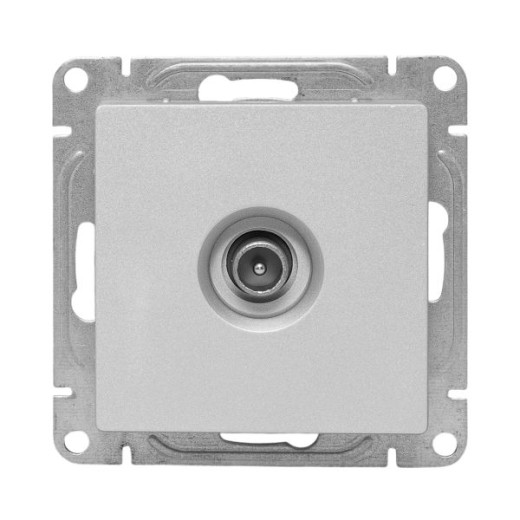 Механизм розетки TV, оконечная, алюминий Эпика EKF