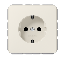 JUNG Штепсельная розетка SCHUKO 16А / 250В с защитными шторками, пружинные зажимы термопласт слоновая кость CD500