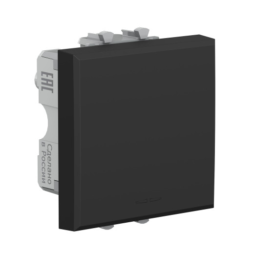 Кнопка одноклавишная модульная, Avanti, черный матовый, 2 модуля