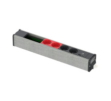 Schneider Electric US+ Блок 2хРоз БЕЛАЯ+2хРоз КРАСНАЯ+2USB A/C+место(45х90) под VDI АНТР/СЕР.ТКАНЬ