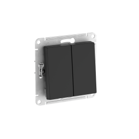 Systeme Electric ATLASDESIGN AQUA 2-клавишный ВЫКЛЮЧАТЕЛЬ, IP44, сх.5, 10АХ, мех., быстрозажим. клем., КАРБОН