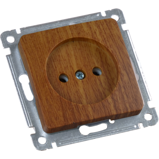 РС16-401-05 Розетка скрытой установки, одноместная, механизм, цвет дуб