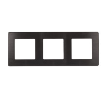 ЭРА Рамка для розеток и выключателей Серия 12 12-5103-05 на 3 поста, Сатин, антрацит