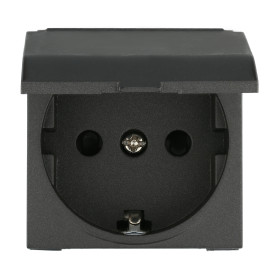 Ecoplast LK45 Розетка с з/к, шторками и крышкой (черный бархат)