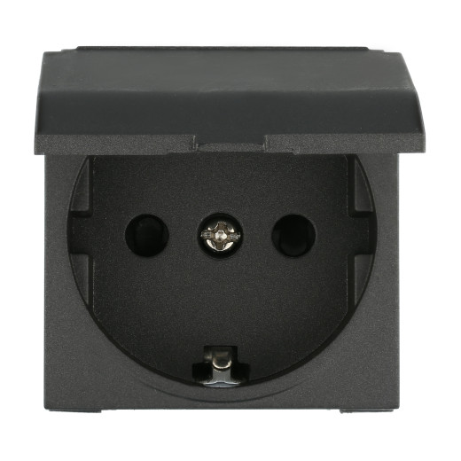 LK45 Розетка с з/к, шторками и крышкой (черный бархат)