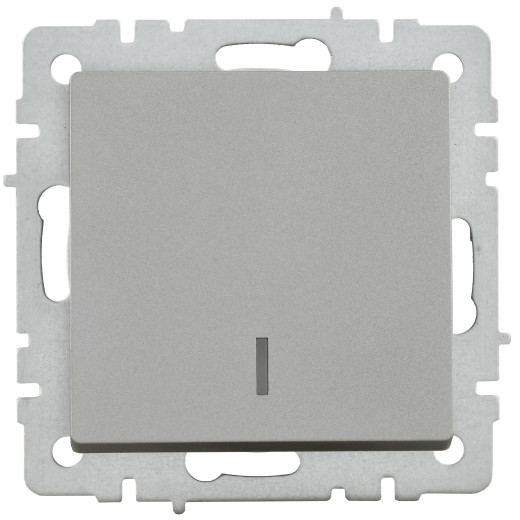 BRITE Выключ. 1-кл. с инд. 10А ВС10-1-1-БрС сталь IEK
