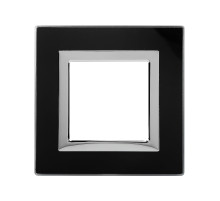 DKC Avanti Рамка из натурального стекла, черная, 1 пост (2 мод.)