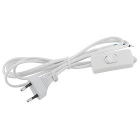 ЭРА Шнур для бра  UX-ШВВП-S-1,8m-W с выключателем 1,8м ШВВП 2x0,5мм2 белый