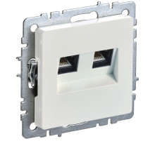 IEK BRITE BASE Жемчуг Розетка комп. 2-ая RJ45 кат.6 РК11-2-БрЖ