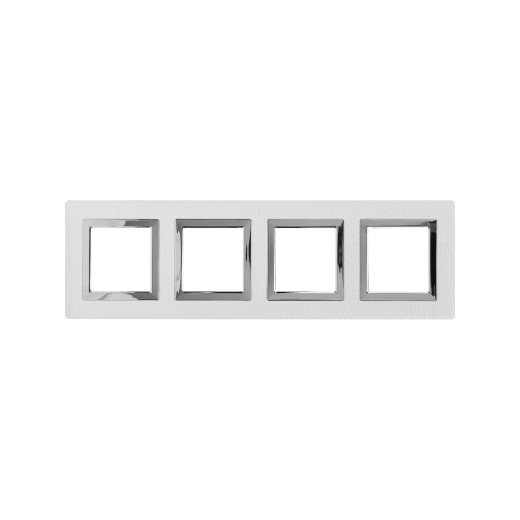 Рамка из алюминия 4 поста (8 мод.), Avanti, серая