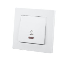 TDM Кнопка звонка с подсветкой 6А белая 