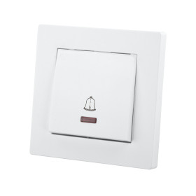 TDM Кнопка звонка с подсветкой 6А белая 