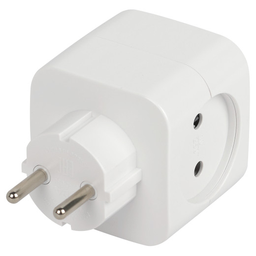 Разветвитель электрический ЭРА SP-2-USB-W на 2 розетки + 2xUSB 2400mA без заземления 10А белый