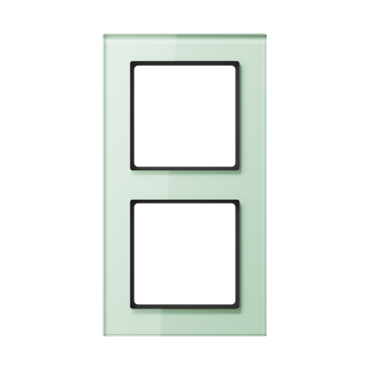 Рамка для вертикальной и горизонтальной установки, 2 поста, стекло, мягкий белый, A CREATION