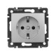 Розетка с заземлением - Legrand Valena - со шторками 16А 250В винтовые зажимы - алюминий