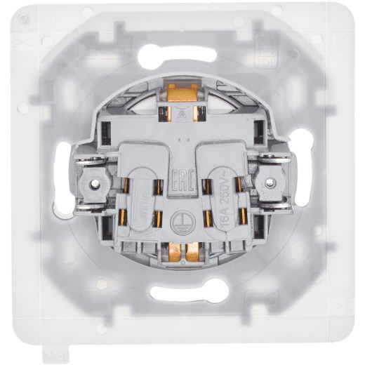 Розетка с заземлением IP44 - Legrand/Daccord Inspiria - со шторками с защитной крышкой 16А 250В винтовые зажимы - белый