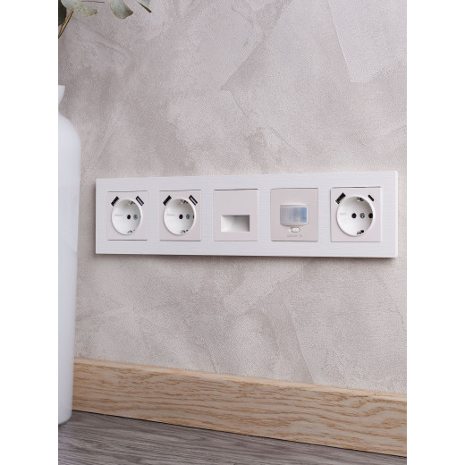 BRITE Рамка 5-мест. РУ-5-Бр бел. рифленый IEK